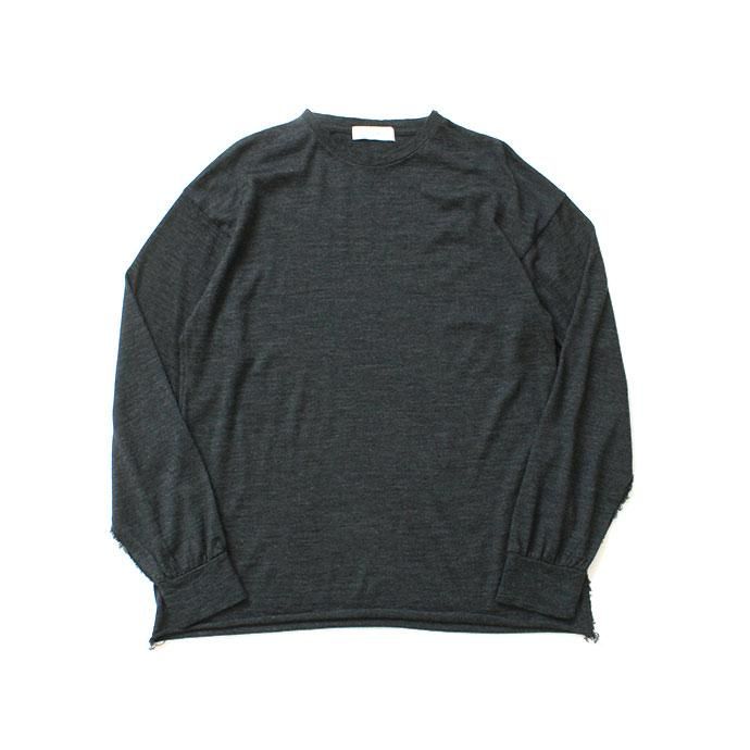 145307324 THEE(シー)/ merino wool crewneck knit メリノウールクルーネックニット MW-KT-01 Charcoal 01