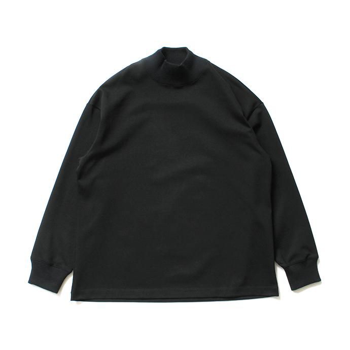 145310195 smoothday / メンズ 30/1×4本取り サフィール天竺 モックネックプルオーバー SP-T051-001 - ブラック 01