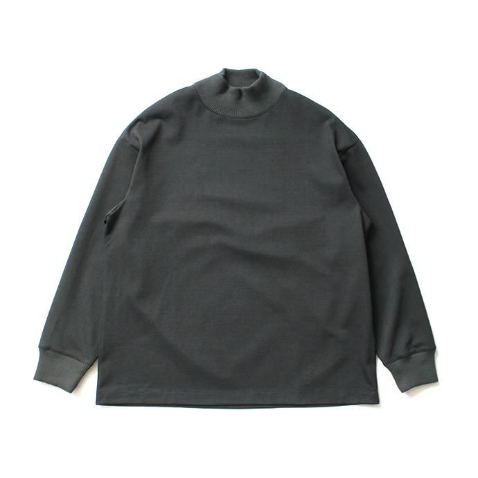 145310236 smoothday / メンズ 30/1×4本取り サフィール天竺 モックネックプルオーバー SP-T051-001 - チャコール 01