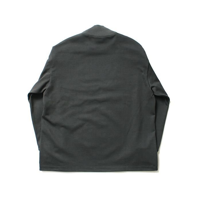 145310236 smoothday / メンズ 30/1×4本取り サフィール天竺 モックネックプルオーバー SP-T051-001 - チャコール 02