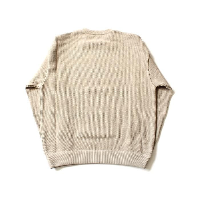 145455528 crepuscule / moss stitch L/S sweat 1903-001 Beige 鹿の子編みクルーネック ベージュ 02