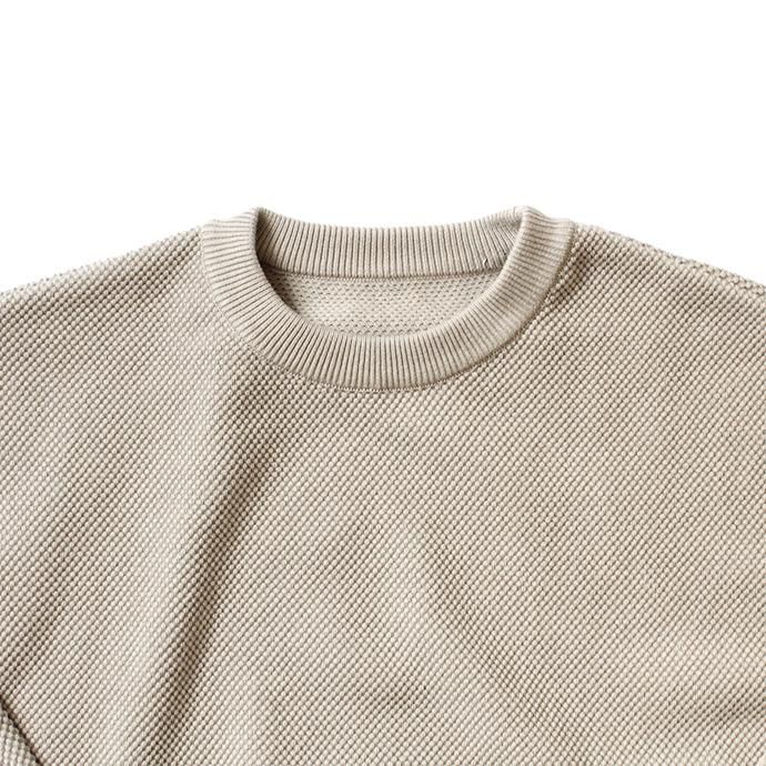 145455528 crepuscule / moss stitch L/S sweat 1903-001 Beige 鹿の子編みクルーネック ベージュ 02