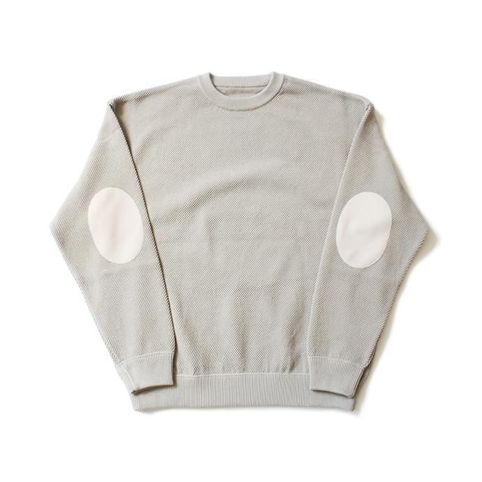 145455572 crepuscule / moss stitch L/S sweat 1903-001 L.Gray 鹿の子編みクルーネック ライトグレー 01