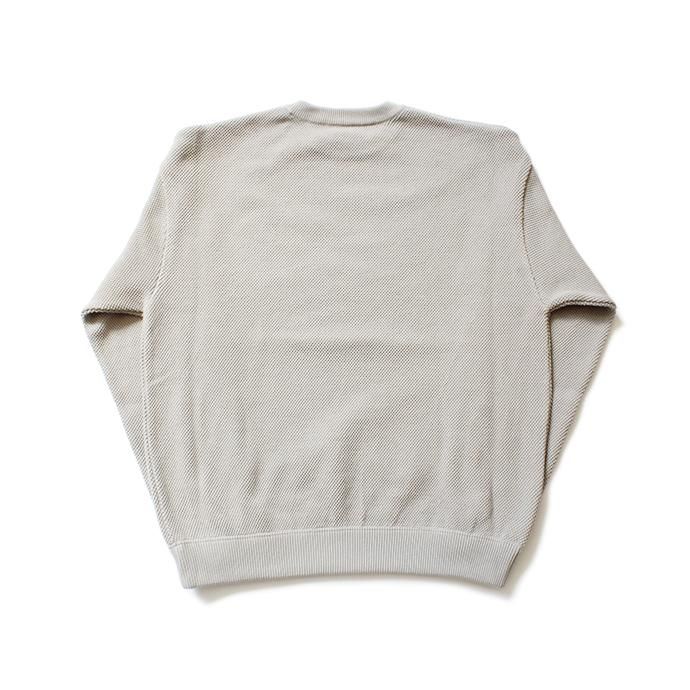 145455572 crepuscule / moss stitch L/S sweat 1903-001 L.Gray 鹿の子編みクルーネック ライトグレー 02