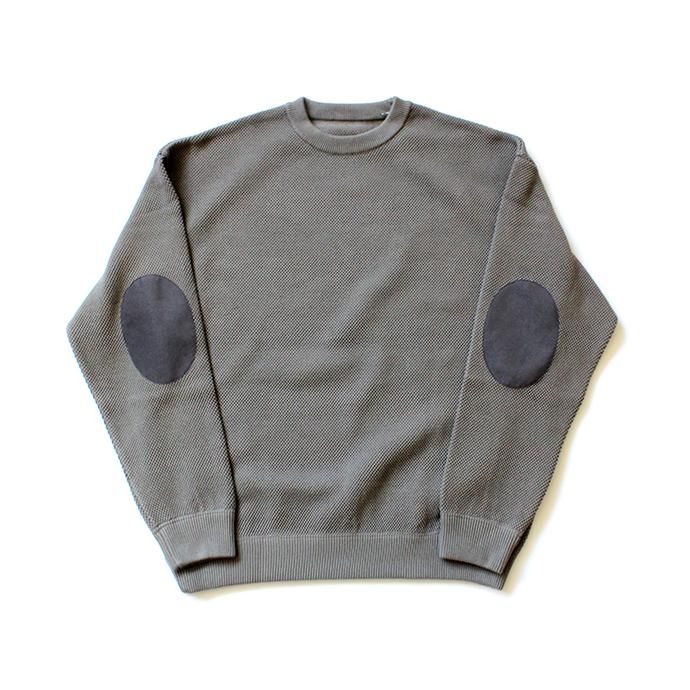 145455598 crepuscule / moss stitch L/S sweat 1903-001 Gray 鹿の子編みクルーネック グレー 01