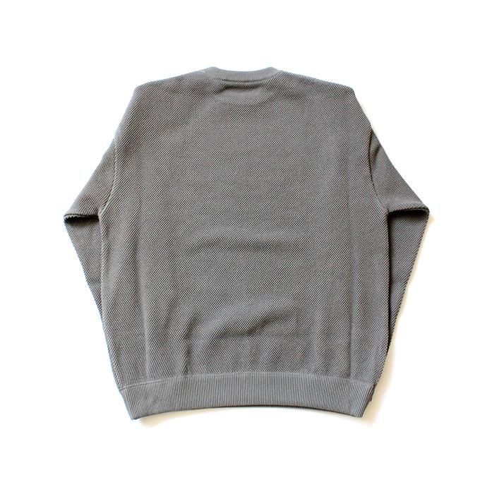 145455598 crepuscule / moss stitch L/S sweat 1903-001 Gray 鹿の子編みクルーネック グレー 02