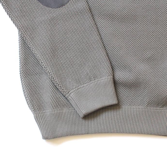 145455598 crepuscule / moss stitch L/S sweat 1903-001 Gray 鹿の子編みクルーネック グレー 02
