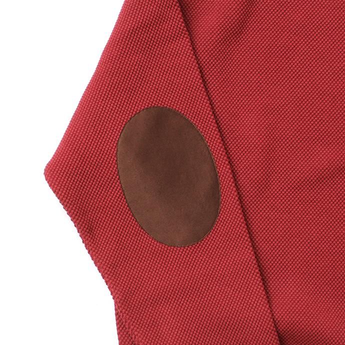 145455618 crepuscule / moss stitch L/S sweat 1903-001 Red 鹿の子編みクルーネック レッド 02