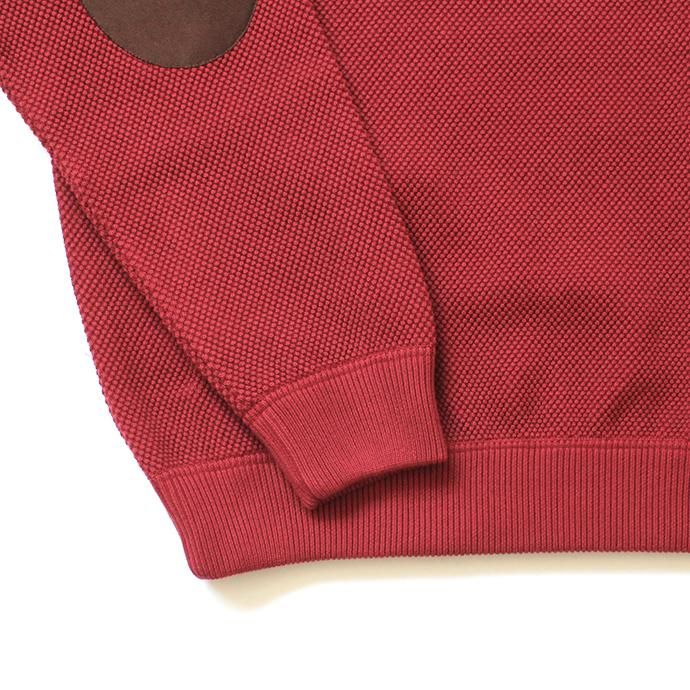 145455618 crepuscule / moss stitch L/S sweat 1903-001 Red 鹿の子編みクルーネック レッド 02