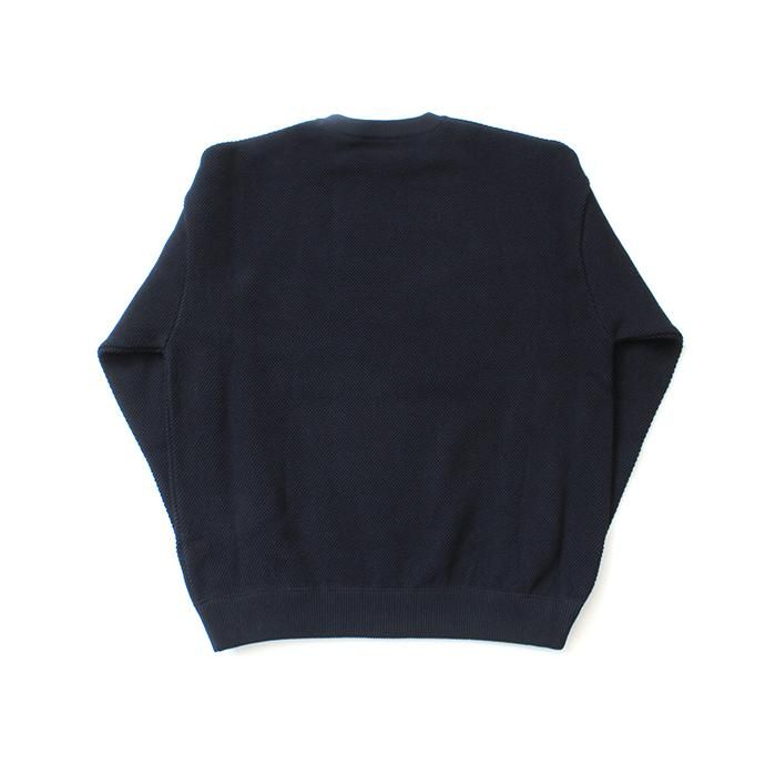 145455646 crepuscule / moss stitch L/S sweat 1903-001 Black 鹿の子編みクルーネック ブラック 02