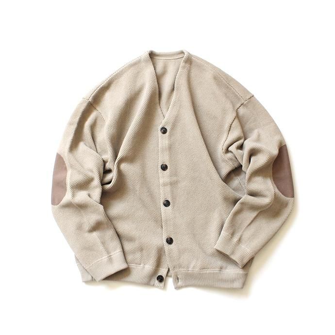 145455750 crepuscule / moss stitch V/N cardigan 1903-002 Beige 鹿の子編みカーディガン ベージュ 02
