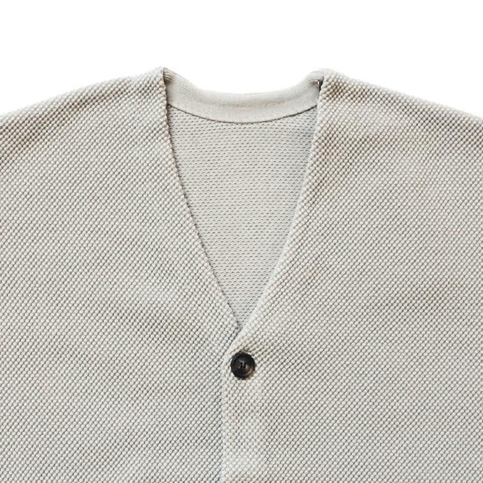 145455826 crepuscule / moss stitch V/N cardigan 1903-002 L.Gray 鹿の子編みカーディガン ライトグレー 02