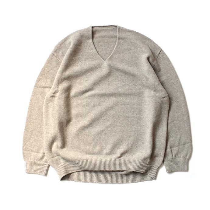 145652603 crepuscule / wholegarment V/N pullover 1903-008 Beige ホールガーメントVネックプルオーバー ベージュ 01