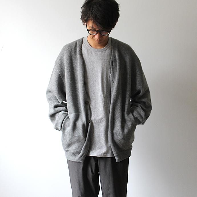 145652912 crepuscule / wholegarment V/N cardigan 1903-009 C.Gray ホールガーメントVネックカーディガン チャコールグレー 02