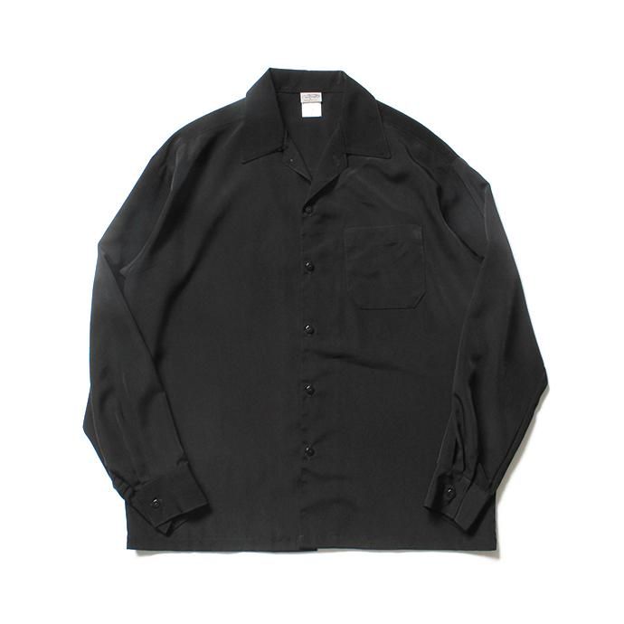 146058211 CalTop / 3003 Open Collar L/S Shirts - Black オープンカラー長袖シャツ ブラック 02