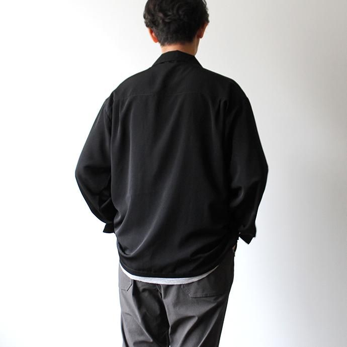 146058211 CalTop / 3003 Open Collar L/S Shirts - Black オープンカラー長袖シャツ ブラック 02