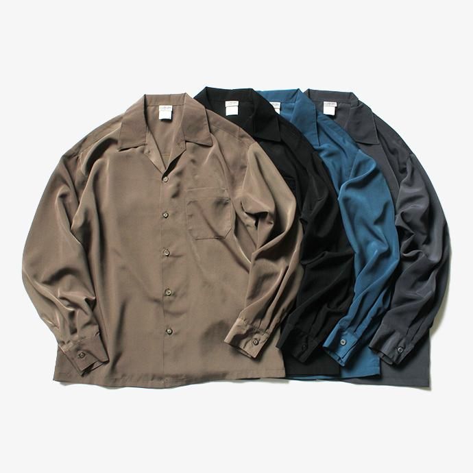 146058304 CalTop / 3003 Open Collar L/S Shirts - Charcoal オープンカラー長袖シャツ チャコール 02