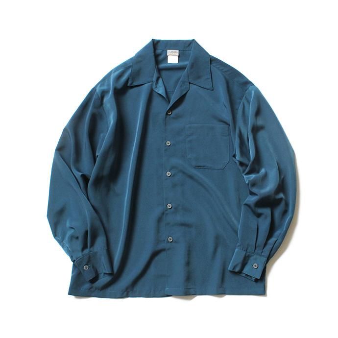 146058404 CalTop / 3003 Open Collar L/S Shirts - Sage Blue オープンカラー長袖シャツ セージブルー 01