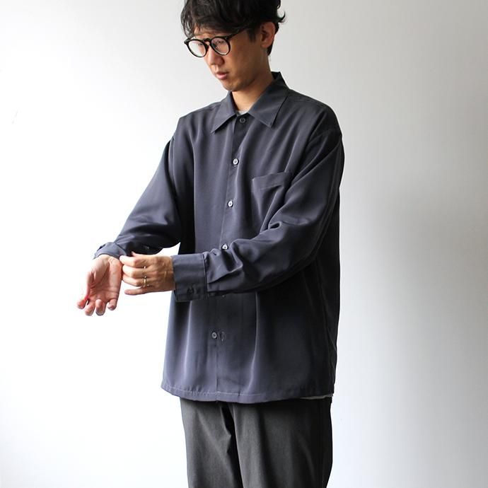 146058404 CalTop / 3003 Open Collar L/S Shirts - Sage Blue オープンカラー長袖シャツ セージブルー 02