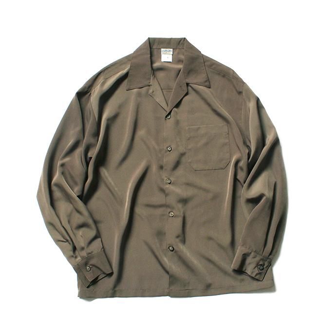 146058449 CalTop / 3003 Open Collar L/S Shirts - Tan オープンカラー長袖シャツ タン 01