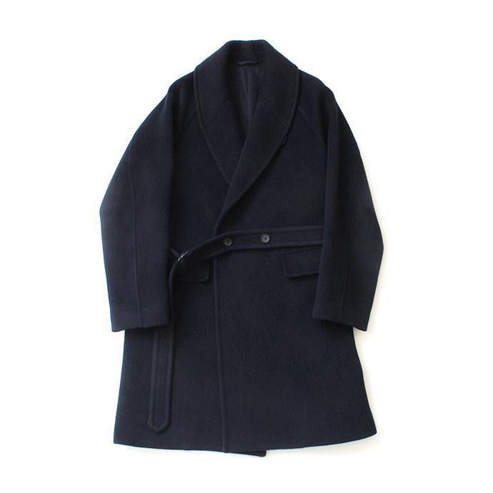 146079122 blurhms / Wool Cashmere Melton Shawl Coat BHS-19AW007 - Navy 01