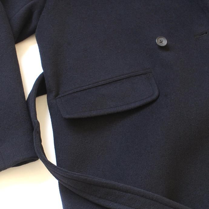 146079122 blurhms / Wool Cashmere Melton Shawl Coat BHS-19AW007 - Navy 02