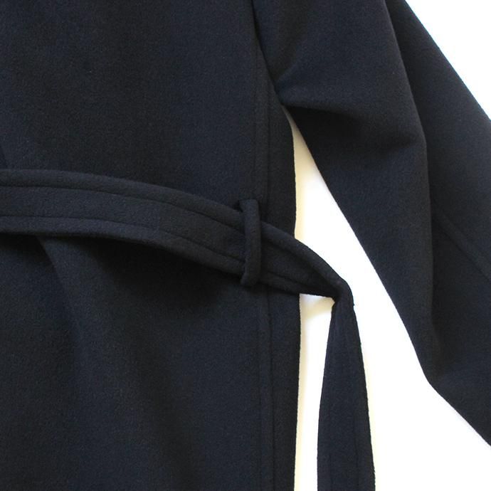 146079122 blurhms / Wool Cashmere Melton Shawl Coat BHS-19AW007 - Navy 02
