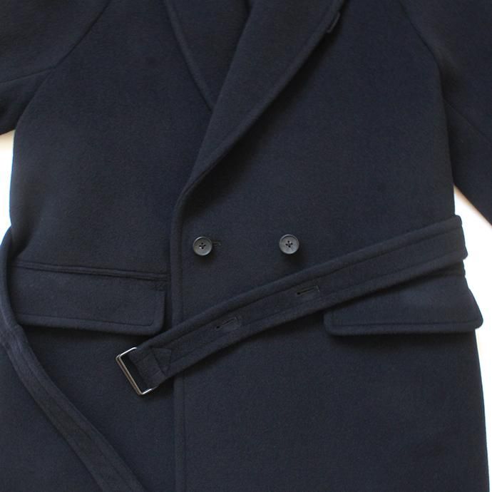 146079122 blurhms / Wool Cashmere Melton Shawl Coat BHS-19AW007 - Navy 02