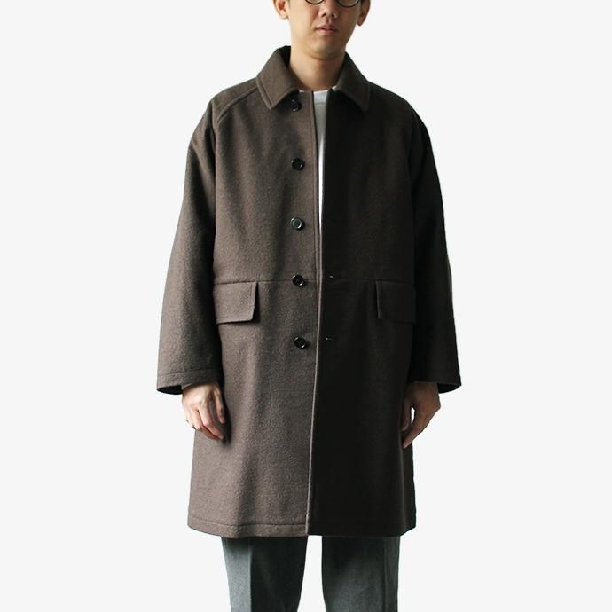 146085086 STILL BY HAND / CO0593 ボンディング素材 ステンカラーコート - Khaki 02