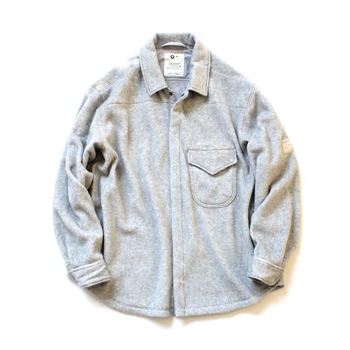 146250924 O-(オー)/ FLEECE HIGH-NECK SHIRT フリースシャツジャケット O-W-12 - Heather Gray 01