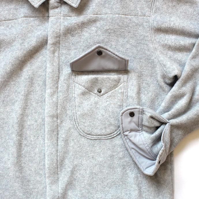 146250924 O-(オー)/ FLEECE HIGH-NECK SHIRT フリースシャツジャケット O-W-12 - Heather Gray 02
