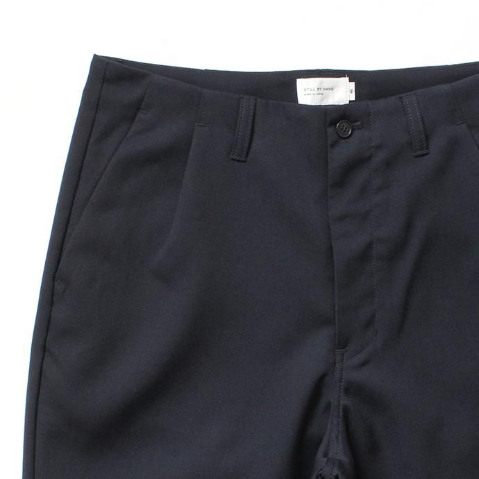 146404329 STILL BY HAND / PT0394 ウールワンタックスラックス - Navy 02
