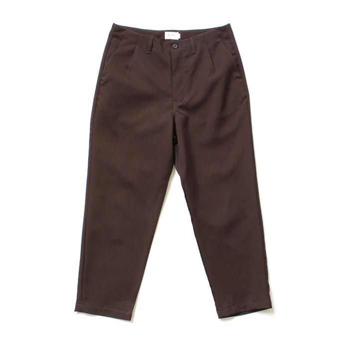 146404392 STILL BY HAND / PT0394 ウールワンタックスラックス - Mahogany 01