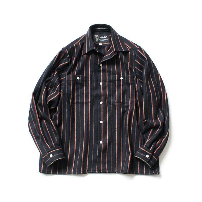 146433388 CEASTERS / Wool Workshirts - Navy Stripe ウールワークシャツ 01