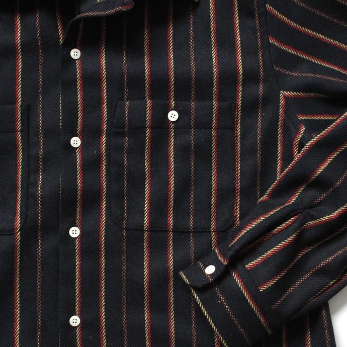 146433388 CEASTERS / Wool Workshirts - Navy Stripe ウールワークシャツ 02