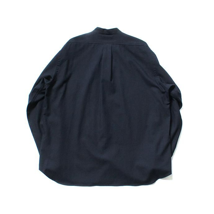 146433761 STILL BY HAND / SH0294 ウール混バンドカラーシャツ - Navy 02