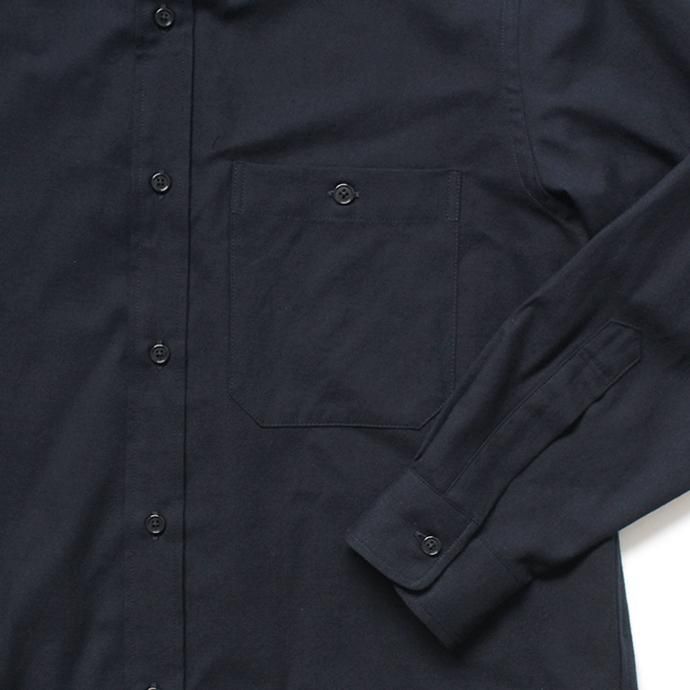 146433761 STILL BY HAND / SH0294 ウール混バンドカラーシャツ - Navy 02