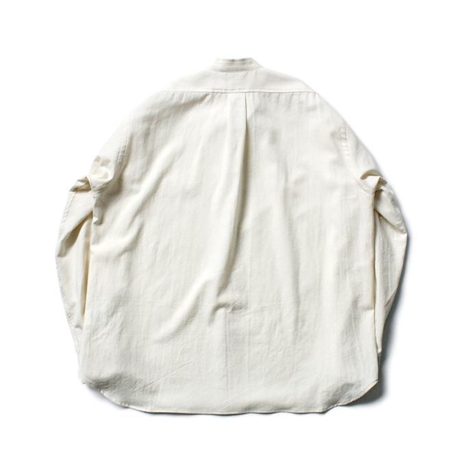 146433817 STILL BY HAND / SH0294 ウール混バンドカラーシャツ - Ecru 02