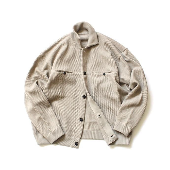 146523620 crepuscule / moss stitch blouson 1903-003 Beige 鹿の子編みニットブルゾン ベージュ 02
