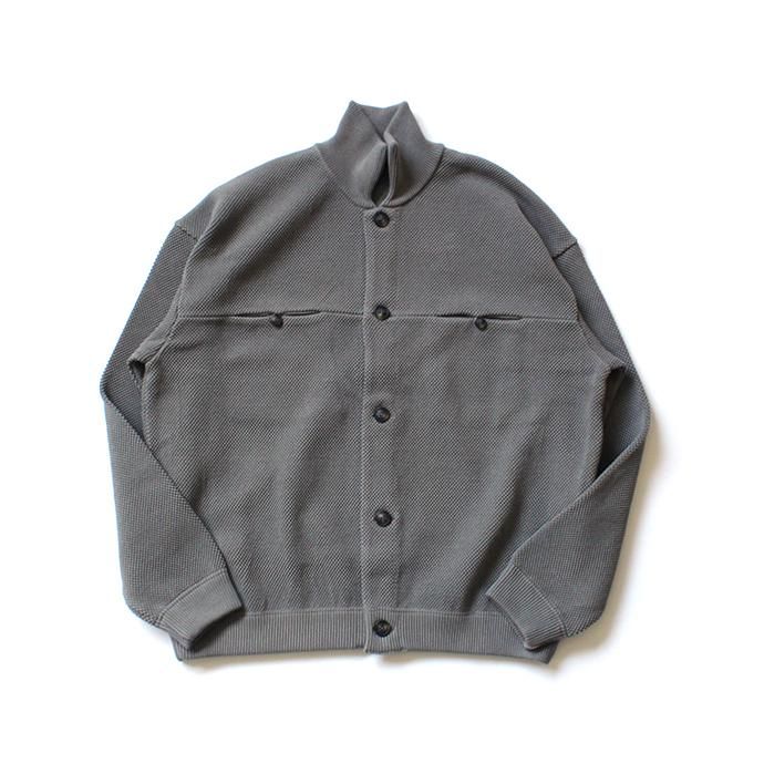 146523827 crepuscule / moss stitch blouson 1903-003 Gray 鹿の子編みニットブルゾン グレー 01