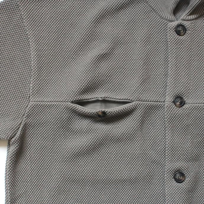 146523827 crepuscule / moss stitch blouson 1903-003 Gray 鹿の子編みニットブルゾン グレー 02