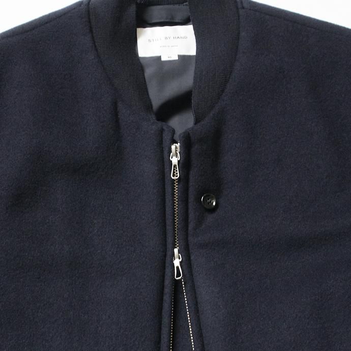 146549610 STILL BY HAND / BL0294 シンサレート中綿入り ウールブルゾン - Navy 02
