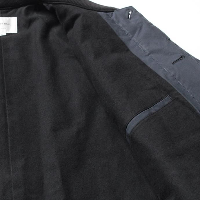 146550430 STILL BY HAND / CO0194 シンサレート中綿入りスタンドカラーコート - Navy 02