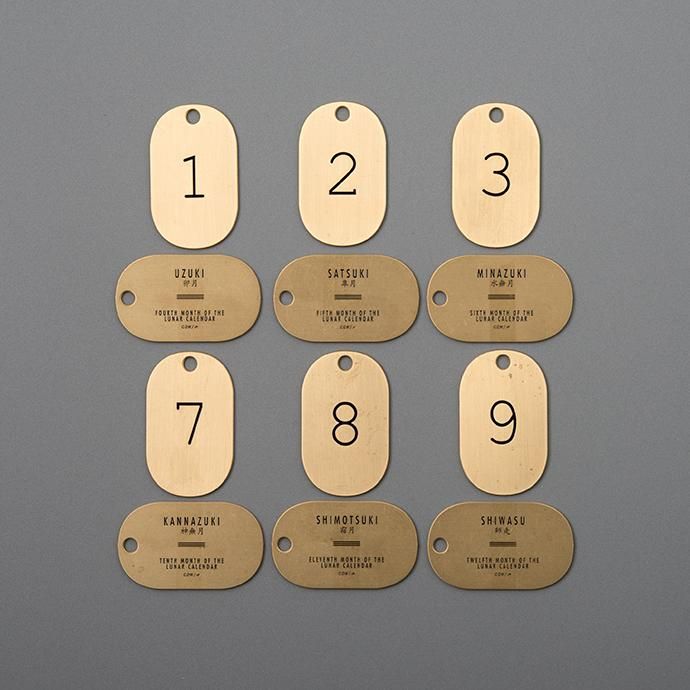 146597953 CANDY DESIGN & WORKS / Lunar Calendar Plate Key Tag CK-14 キータグ - Brass×Black 02