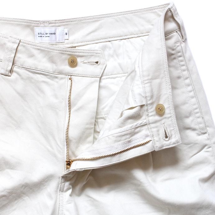 146732889 STILL BY HAND / PT0194 ワンタックコットンカルゼパンツ - Off White 02