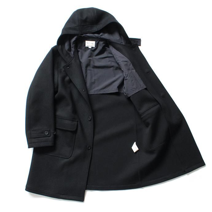 146826214 STILL BY HAND / CO0394 ボンディング素材 フーデッドコート - Black 02