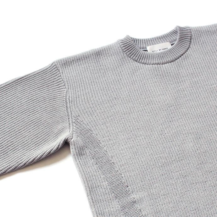 146845762 STILL BY HAND / KN0694 アルパカ混クルーネックセーター - Grey 02