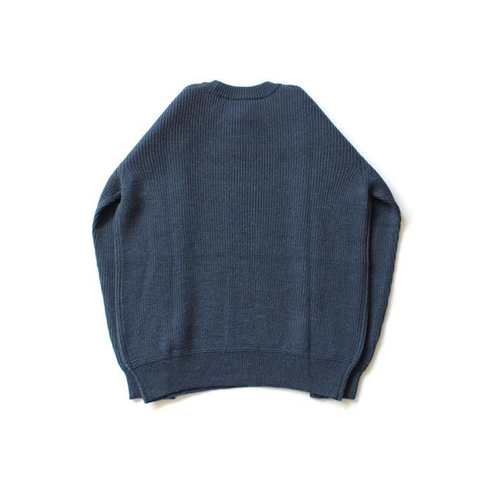 146845881 STILL BY HAND / KN0694 アルパカ混クルーネックセーター - Ink Blue 02