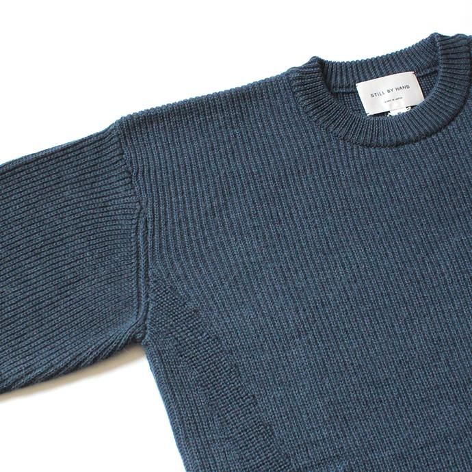 146845881 STILL BY HAND / KN0694 アルパカ混クルーネックセーター - Ink Blue 02