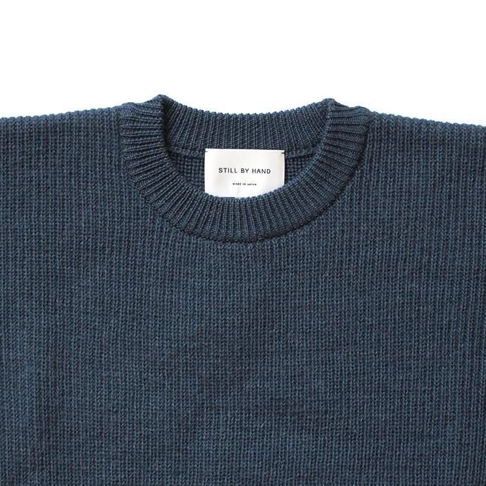 146845881 STILL BY HAND / KN0694 アルパカ混クルーネックセーター - Ink Blue 02